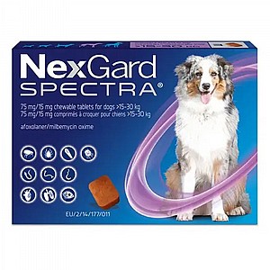 נקסגארד ספקטרה/NexGard Spectra לכלבים בינוניים במשקל 15-30 קג נקסגארד ספקטרה/NexGard Spectra לכלבים בינוניים במשקל 15-30 קג